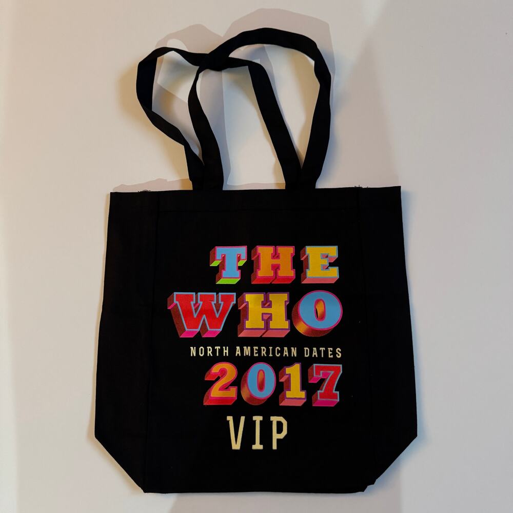 The Who 2017 Tour VIP Canvas Tote Bag NEW Unused Concert Merchandise Graphic Art